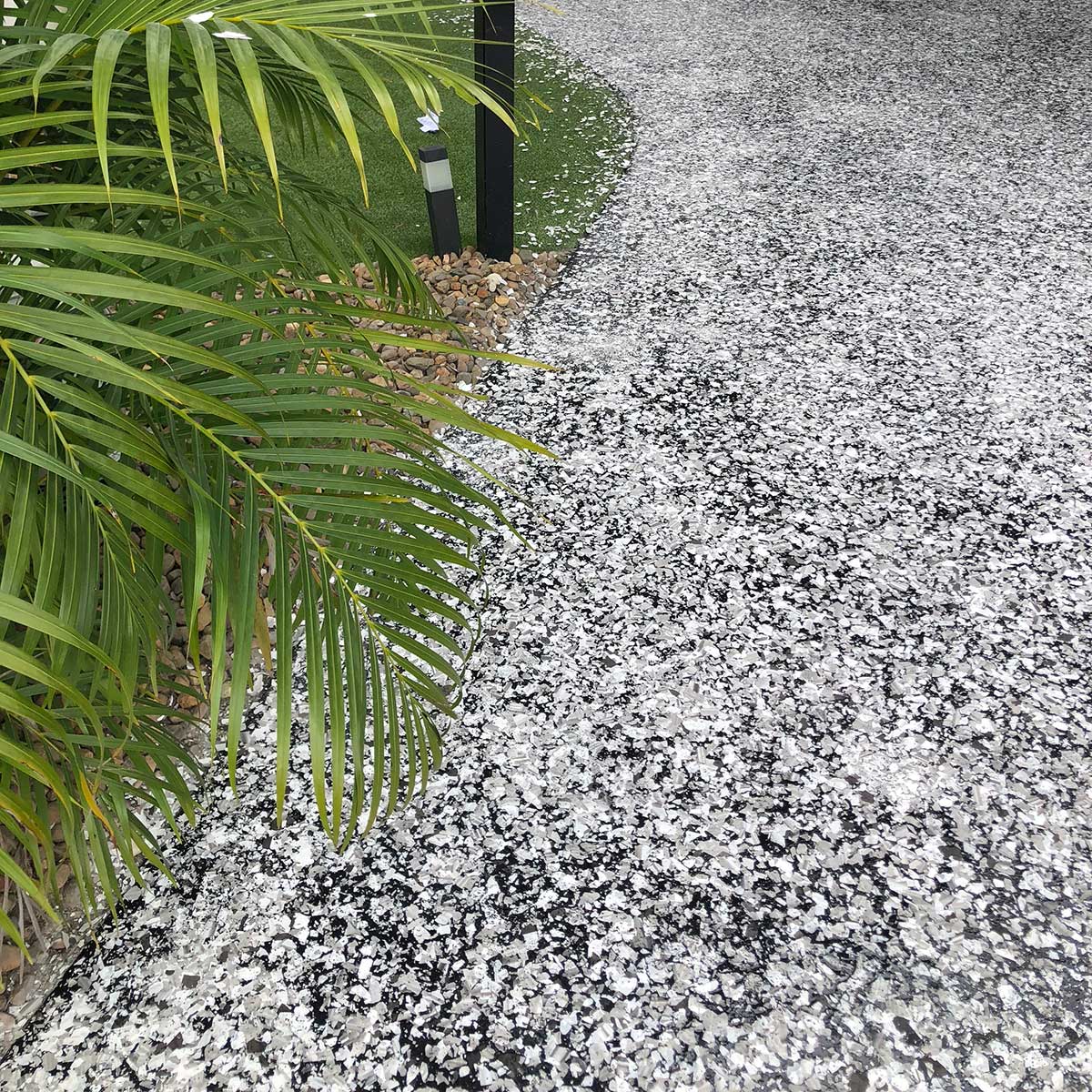 Driveway Car Pot Concrete Grind and Epoxy with flakes in Drewvale by Glory Concrete Polishing